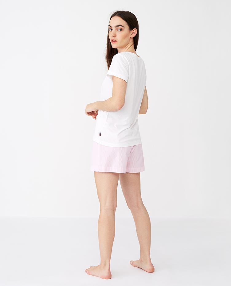Women´s Pajama Set organic Pink/white M - 0