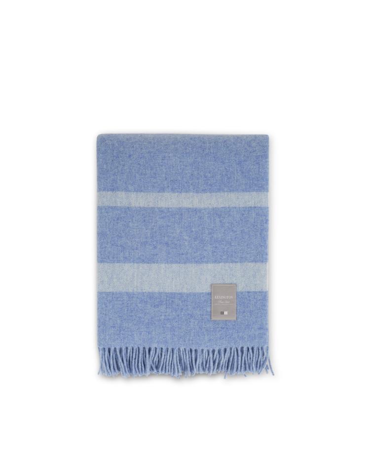 Hotel Wool Throw, Blue/White 130x170