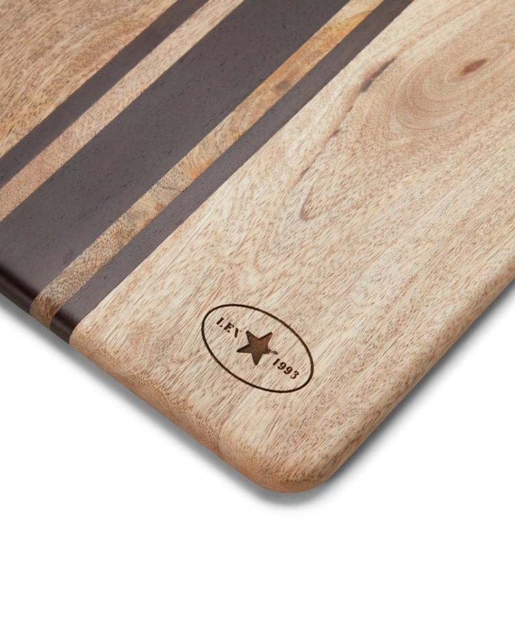 Wood Serving Board with Stripes (Size 40x28cm) - 0