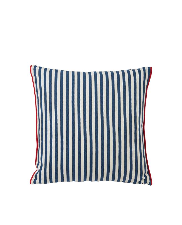 Striped Cotton Pillow Cover, blue/white 50x50 - 0