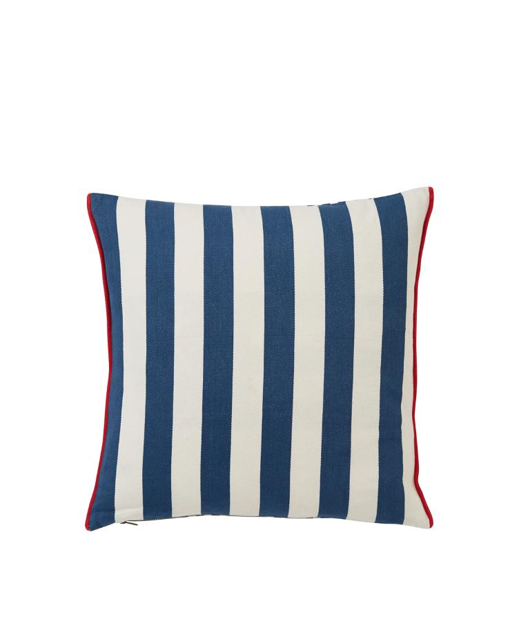 Striped Cotton Pillow Cover, blue/white 50x50
