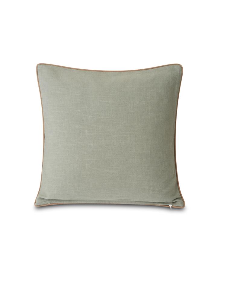 Green Lexington Logo Canvas Cotton Pillow Cover 50x50 - 0