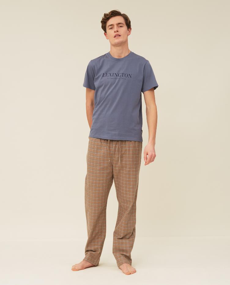Men`s Organic Cotton Flannel/Jersey Pajama Set L