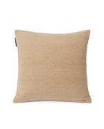 Structure Stripes Recycl Cott Canvas Pillow Cover, Beige/White 50x50 - 0