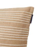 Structure Stripes Recycl Cott Canvas Pillow Cover, Beige/White 50x50 - 1
