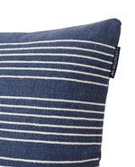 Structure Stripes Recycled Cotton Canvas Pillow Cover, Dark Blue/White 50x50 - 1