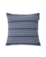 Structure Stripes Recycled Cotton Canvas Pillow Cover, Dark Blue/White 50x50