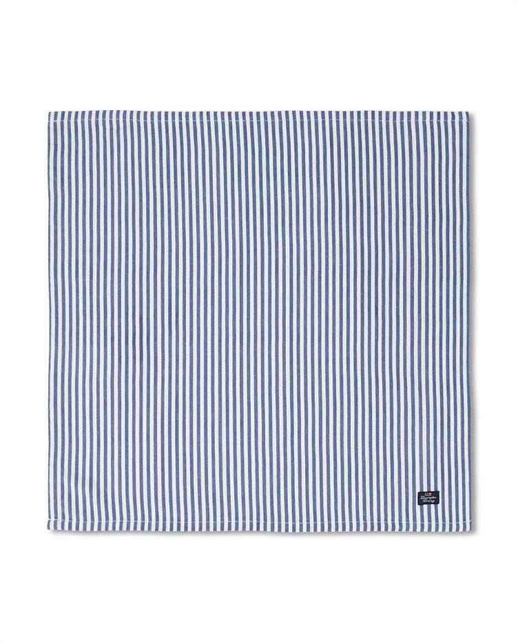 Striped Cotton Twill Napkin Blue/White 50x50