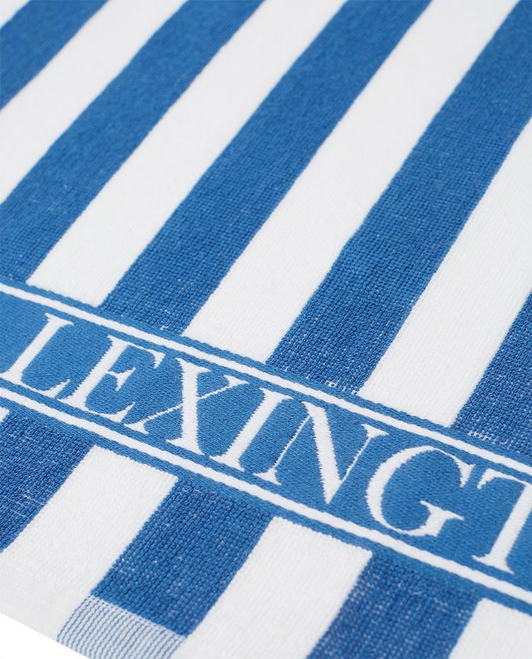 Striped Logo Organic Cotton Terry Kitchen Towel, Blue/White 50x70 - 0