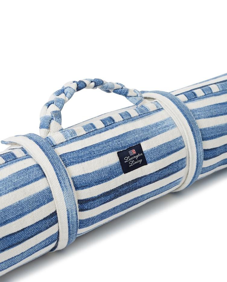 Blue Striped Cotton Canvas Beach Mat 190x75 - 0