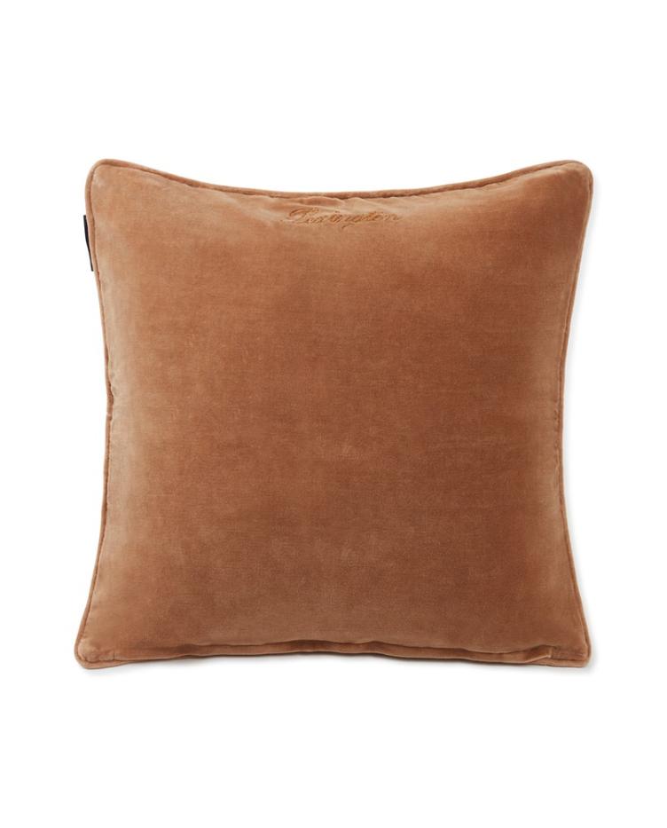 Quilted Cotton Velvet Pillow Cover, Dark Beige 50x50 - 0