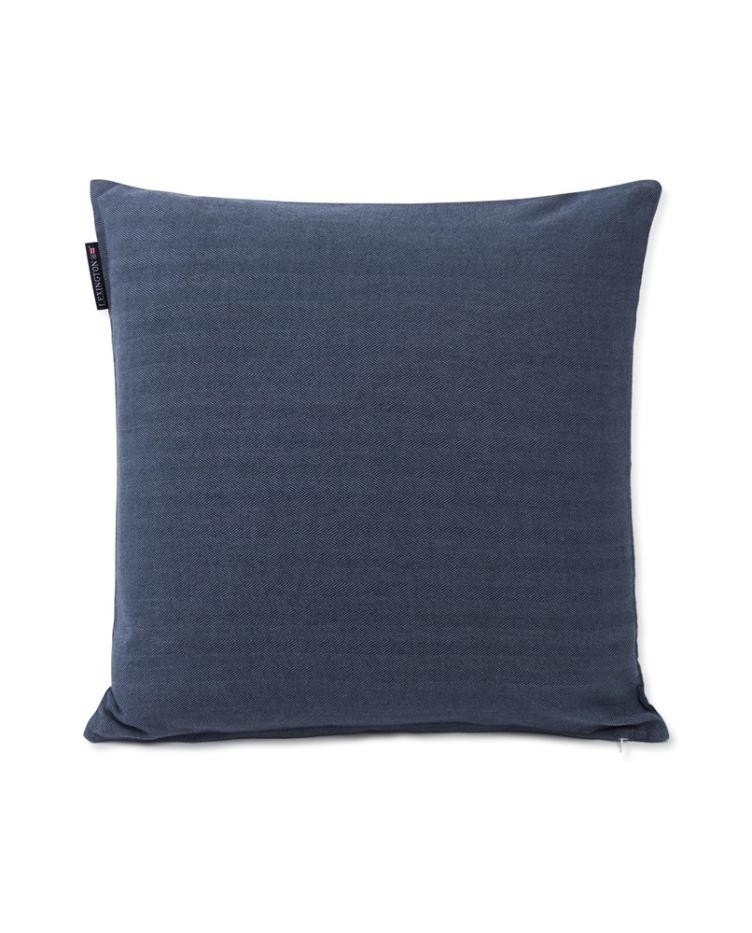 Good Life Herringbone Cotton Flannel Pillow Cover, Steel Blue 50x50 - 0