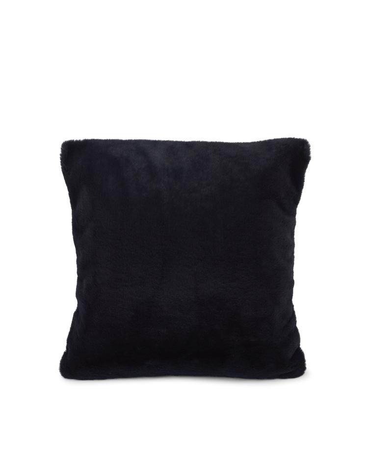 Faux Fur/Recycled Polyester Viscose Pillow Cover, Dark Blue 50x50