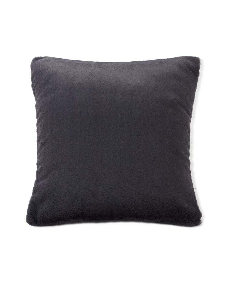 Faux Fur/Recycled Polyester Viscose Pillow Cover, Dark Gray 50x50