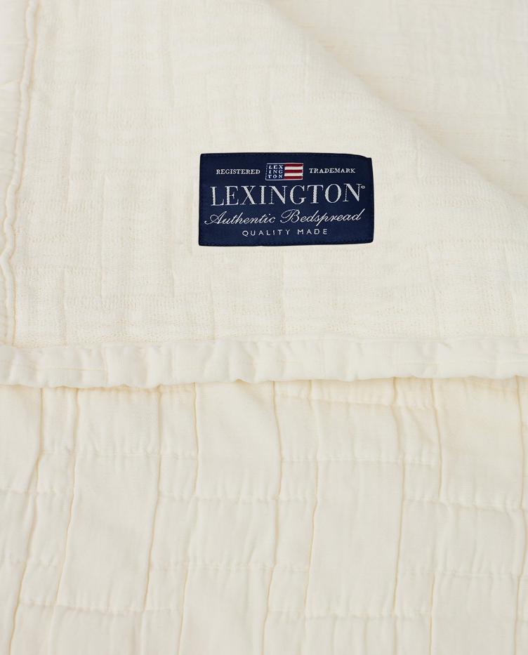 Basket Structured Cotton Bedspread, White 160x240 - 0