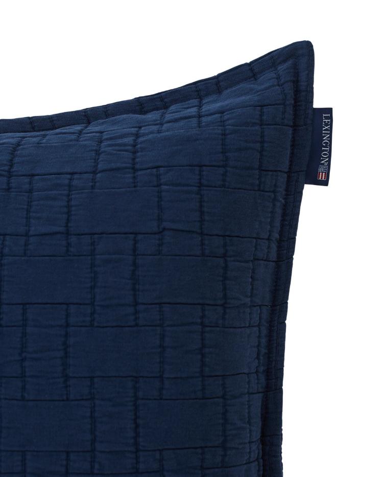 Basket Structured Cotton Pillow Cover, Dark Blue 50x50 - 1