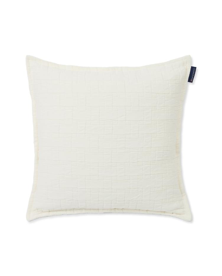 Basket Structured Cotton Pillow Cover, White 50x50