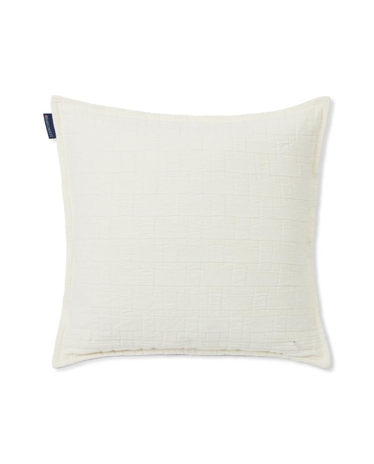 Basket Structured Cotton Pillow Cover, White 50x50 - 0