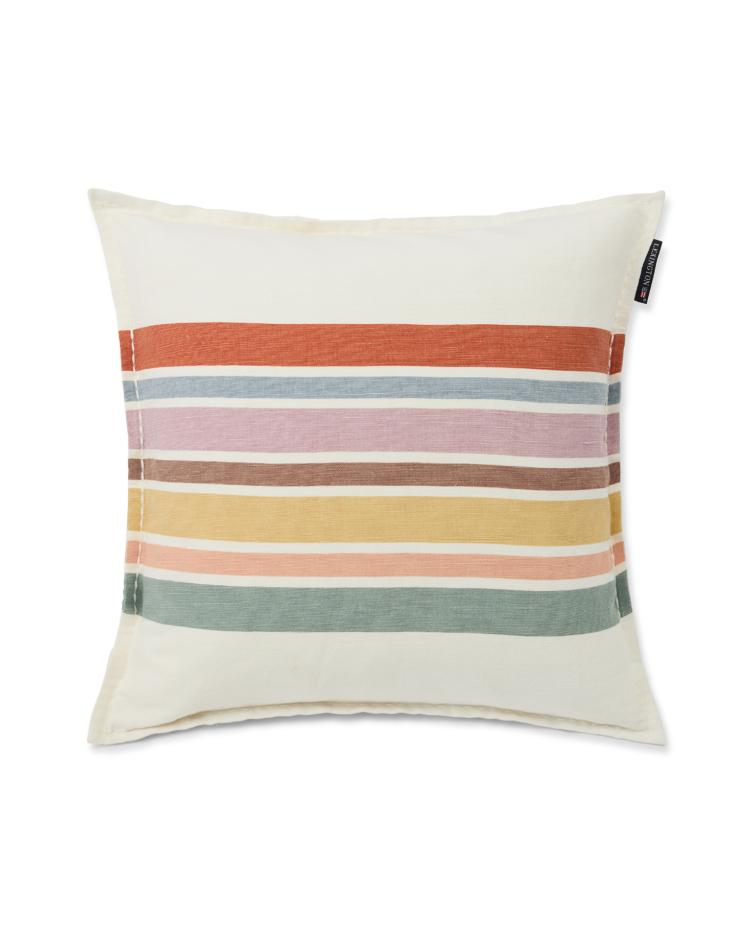Multi Color Striped Linen/Cotton Pillow Cover 50x50