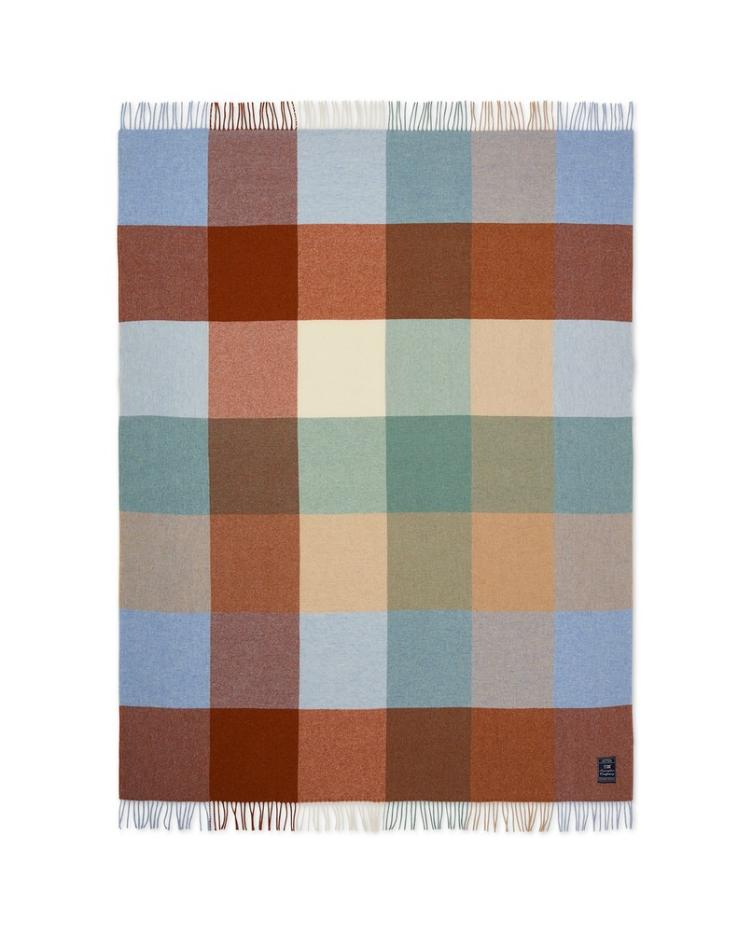 Checked Recycled Wool Throw, Multi 130x170 - 1