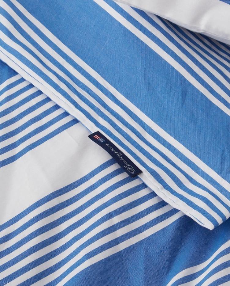 Blue/White Striped Cotton Sateen Bed Set 160x210