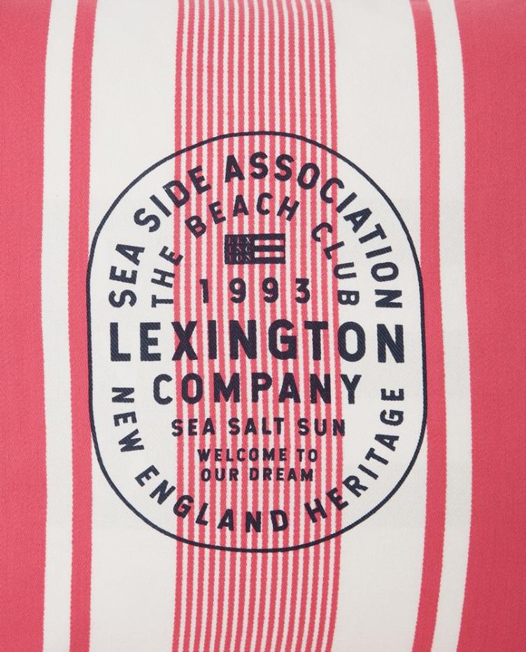Striped Logo Printed Organic Cotton Pillow Cover 50x50 - 0