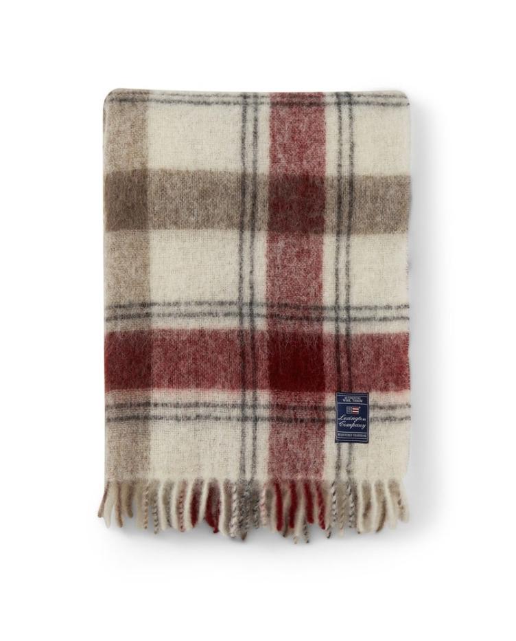 Checked Mohair Wool Mix Throw 130x170 - 2