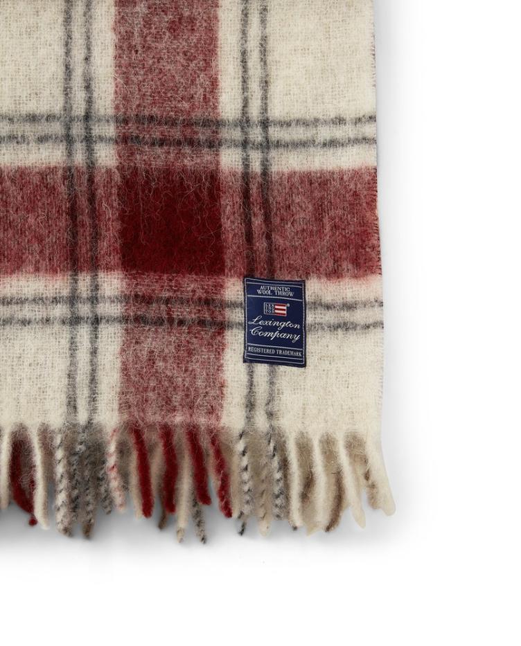 Checked Mohair Wool Mix Throw 130x170 - 0