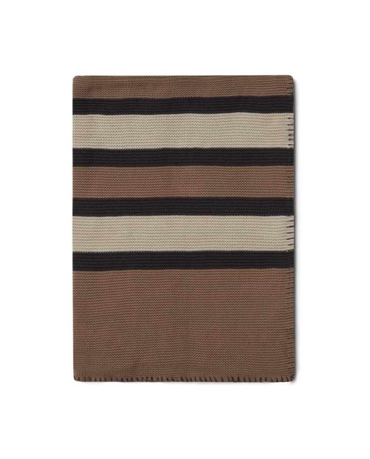 Striped Knitted Cotton Throw 130x170 - 3