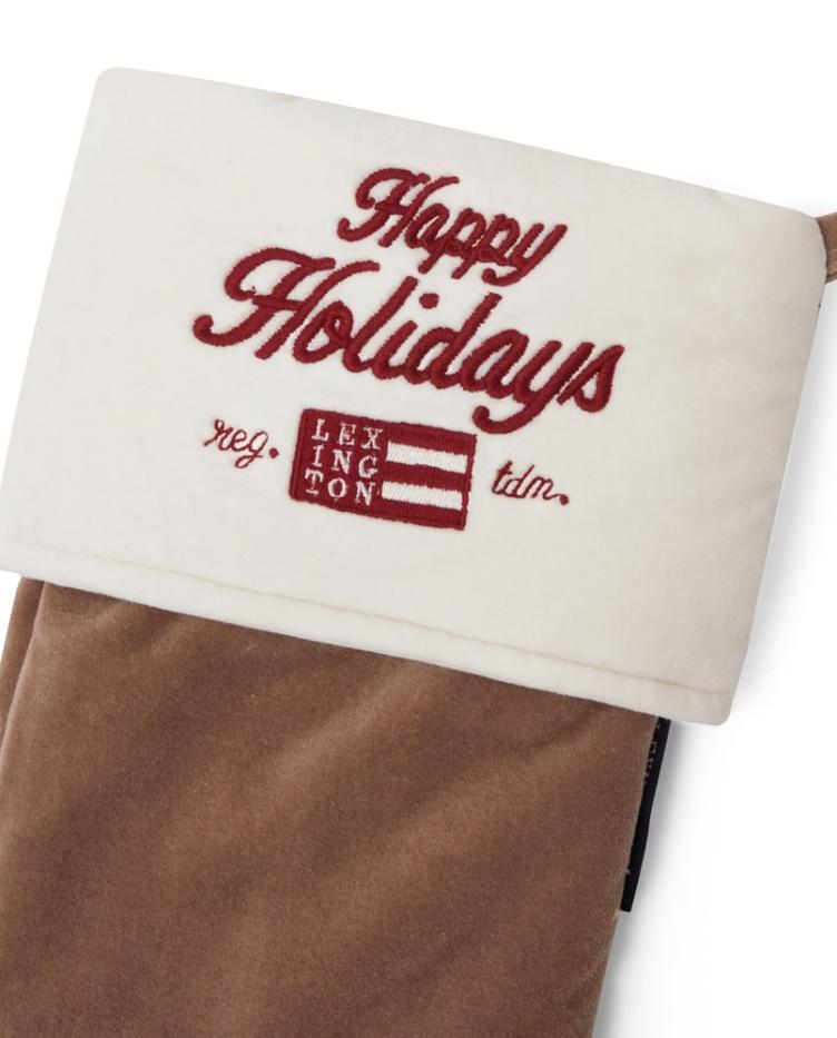 Happy Holidays Bio-Baumwollsamt Stocking