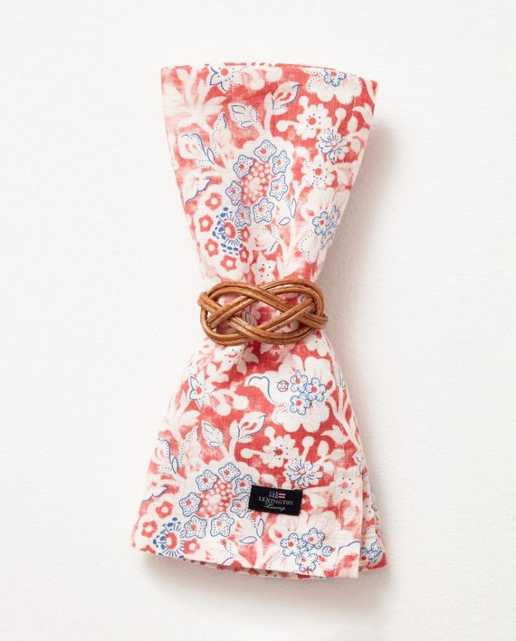 Serviette mit blumendruck aus recycelter baumwolle 50x50