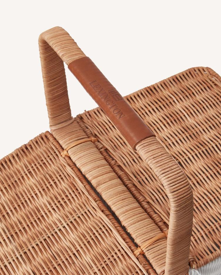 Picknickkorb aus rattan mit innenauskleidung - 3