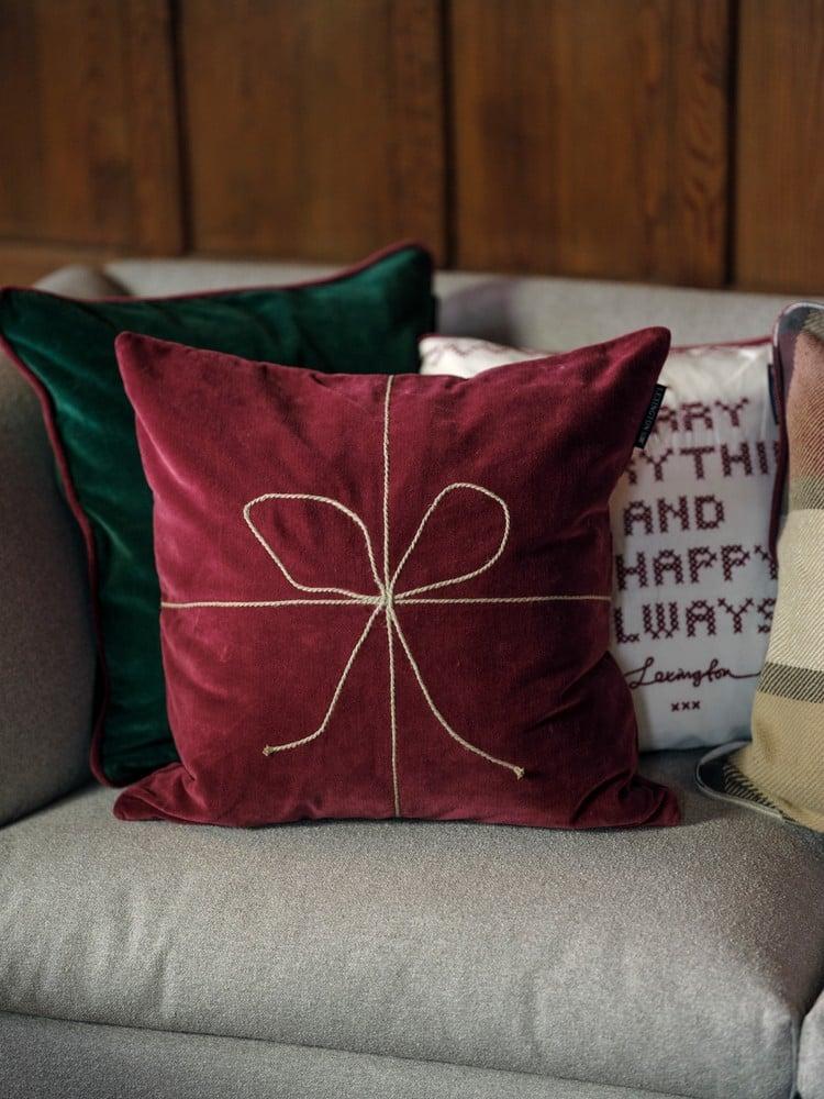 Kissenbezug wrapped aus samt 50x50 rot