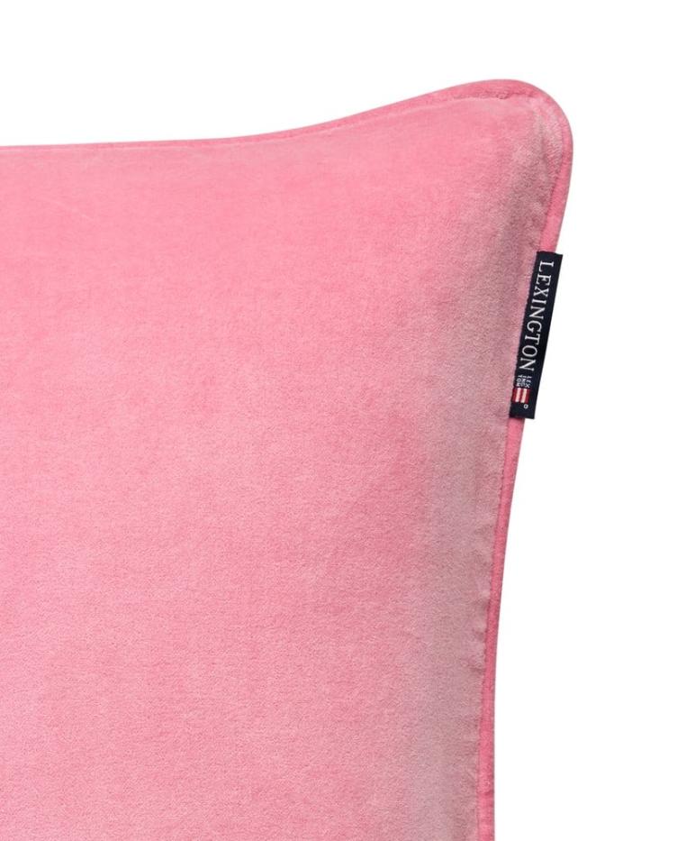 Samt-kissenbezug aus bio-baumwolle, rosa 50x50 - 0