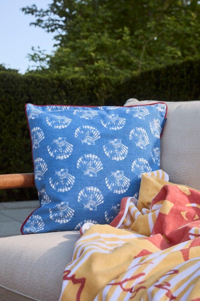 Kissenbezug aus bio-baumwolle mit muschelprint, blau 50x50 (108941) | Sommer | Saisonales