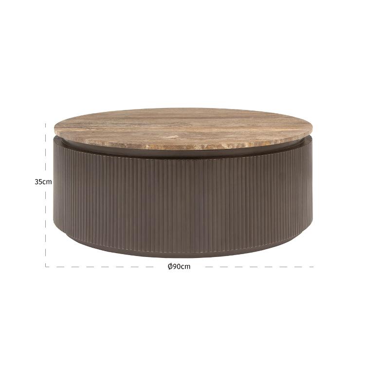 Coffee table Russo ash brown 90Ø