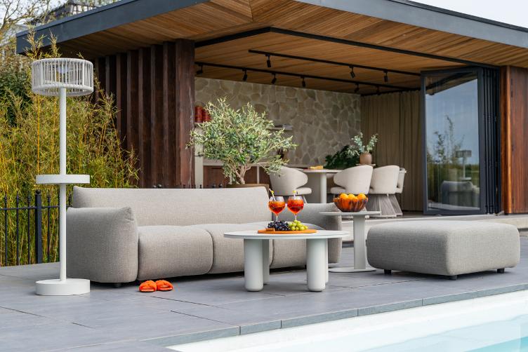 Outdoor floor lamp Lunar light beige