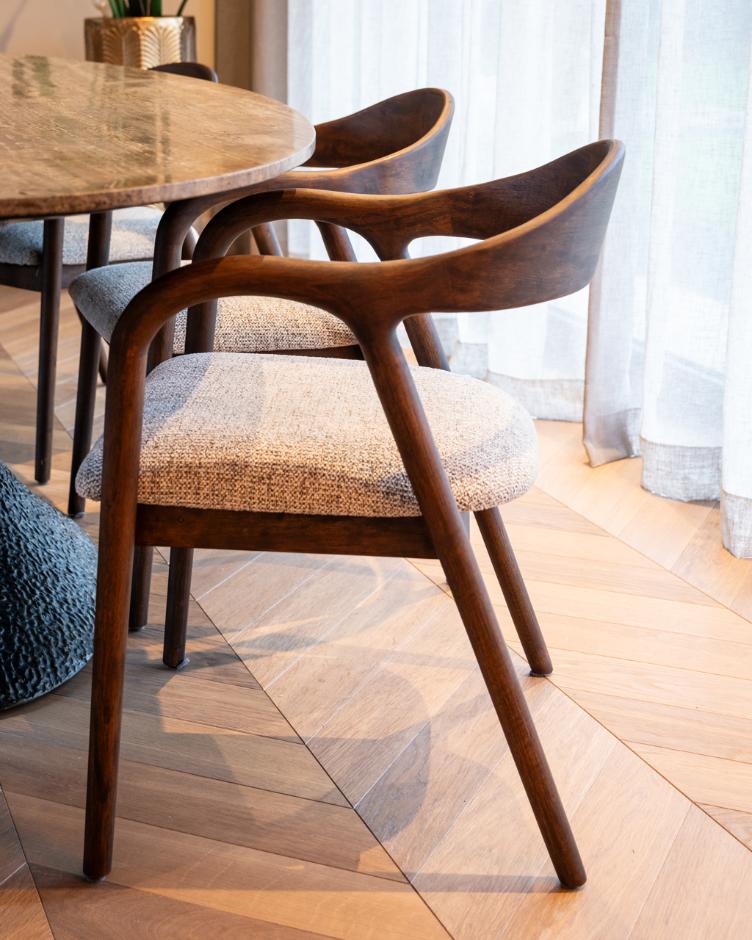 Dining chair Mihara mocca fancy fire retardant - 0