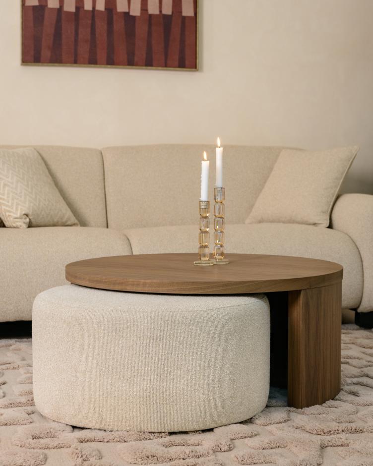 Coffee table Windsor walnut lodge desert fire retardant (Set of 2)