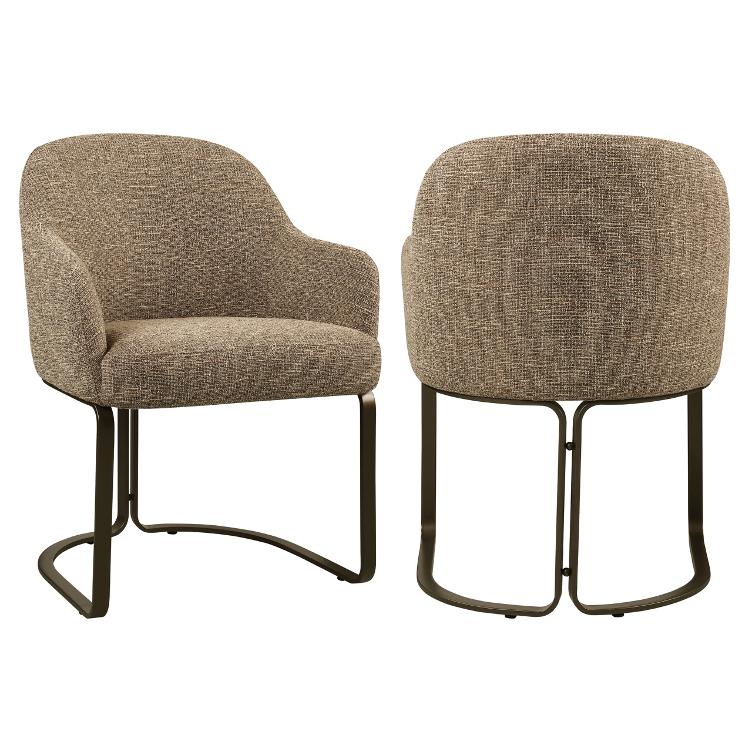 Dining chair Hadley brown tweed fire retardant