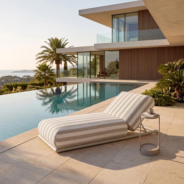 Outdoor daybed Sullivan ecru stripe