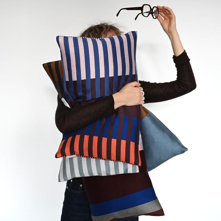 Kissen - Double Stripe - 60x35 Plum