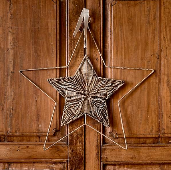 Rustic Rattan Star Door Decoration