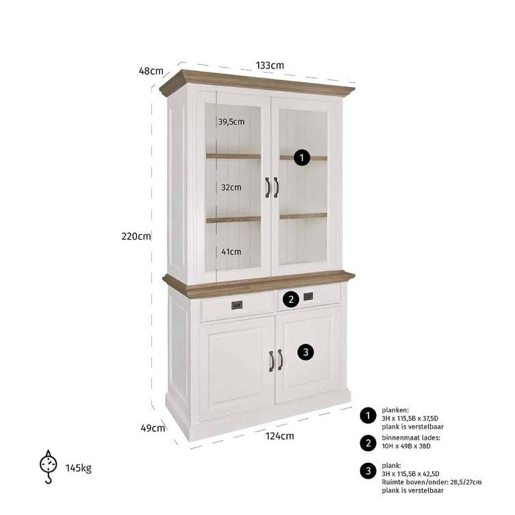 Cabinet Oakdale 2x2-doors 2-drawers - 0