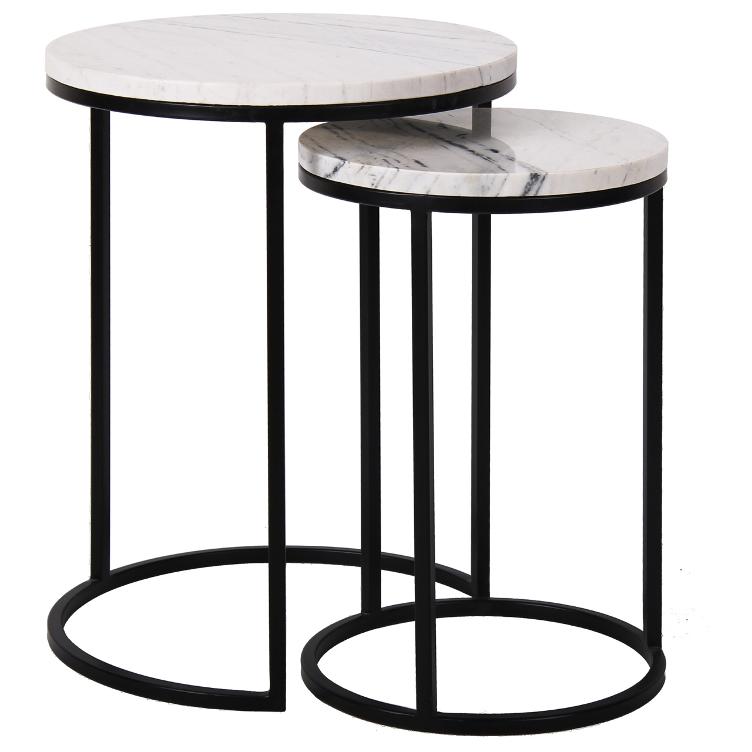 Corner table Lexington white set of 2