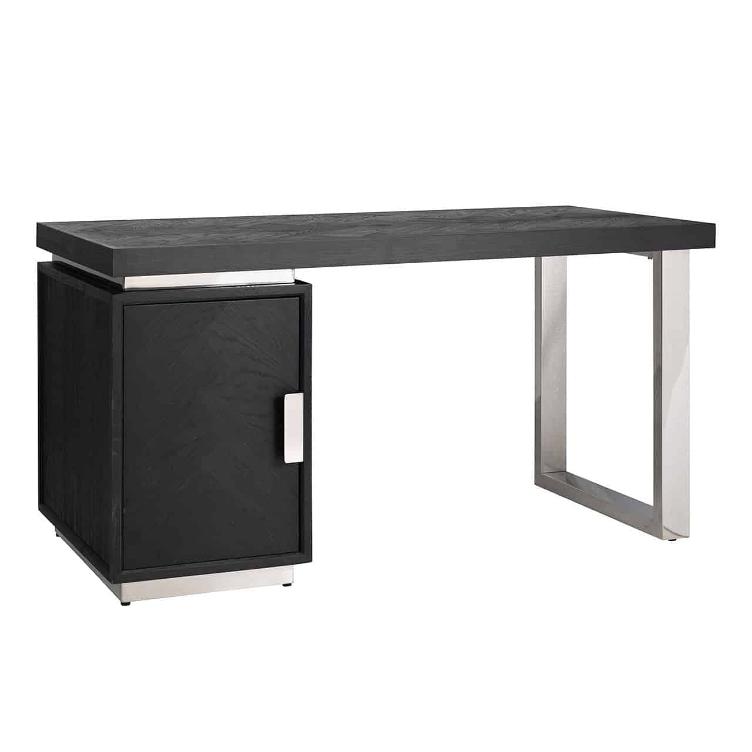 Desk Blackbone silver with 1-door