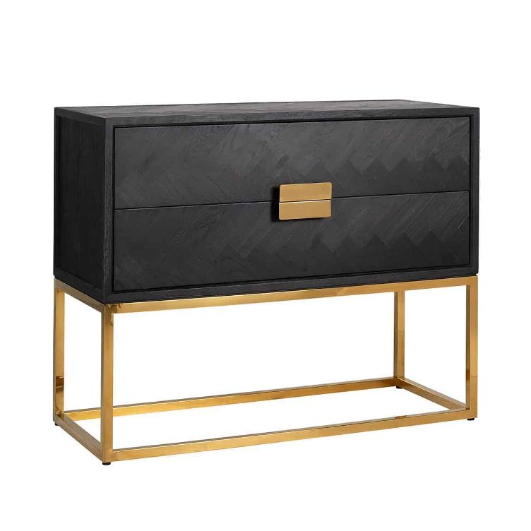 Chest of drawers Blackbone gold with 2-drawers