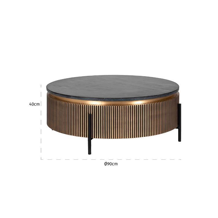 Couchtisch Ironville 90Ø (Gold) - 1