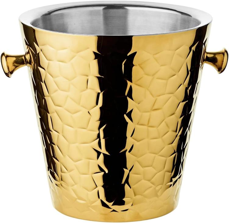 Flaschenkühler Capri (Höhe 23 cm, Ø 23 cm), gemustert, Edelstahl, hochglanzpoliert