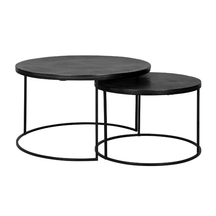 Coffee table Bolder set of 2 aluminium black